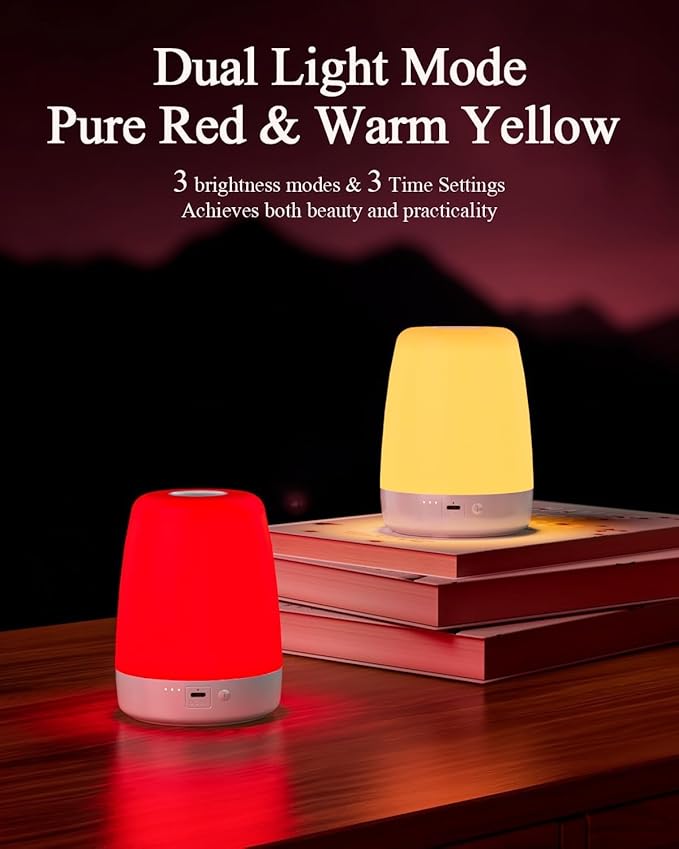 Baby Red-Light Night Light: 670m Red Light Therapy for Sleep in Bedroom & Nursery - Stimulates Melatonin Production for Deeper Sleep for Adults & Kids (White)