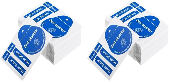 Uonlytech 400Pcs LCD Screen Dust Removal Stickers Phone Dedust Sticker Tablet Cleaning Decals High-Grade Material Portable Convenient Effectively Removes Fingerprints