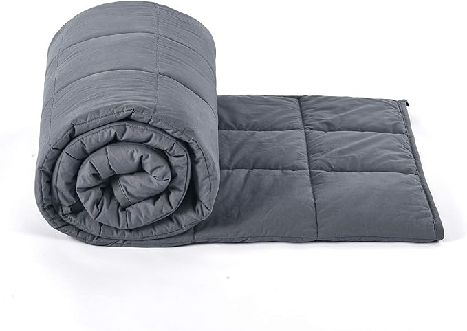 RelaxBlanket Weighted Blanket | 60''x80'',10lbs | for Individual Between 90-140 lbs | Premium Cotton Material with Glass Beads | Dark Grey
