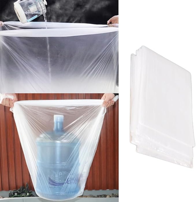 10 Pack Disposable Ice Bath Tub Cover Liner Transparent Plastic Portable Bathtub Liner Covers for 105 Gallons Ice Tub Portable Bath Tub Cold Plunge Tub Inflatable Ice Bath Barrel Plunge Pool