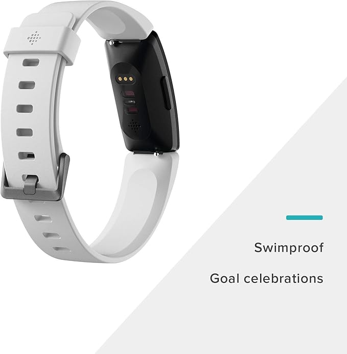 Fitbit Inspire HR Heart Rate and Fitness Tracker With S and L Bands, White, One Size, 1 Count