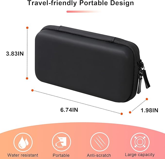 BOVKE Diabetic Supplies Case, Diabetes Travel Bag for Testing Kit, Blood Glucose Monitor Meters, Test Strips, Medication, Lancets, Needles, Syringes and Other Diabetic Supplies, Black