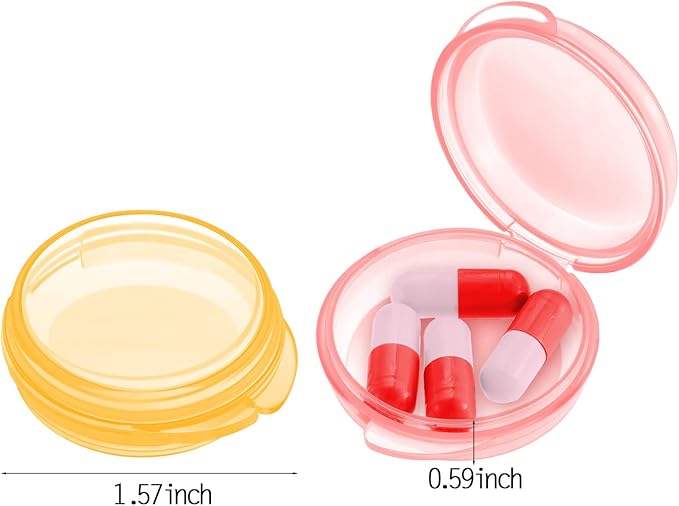 Patelai 6 Packs Small Pill Organizer Box, Travel Pill Container Portable Daily Mini Medicine Case Holder for Pocket Purse Briefcase Cod Liver Oil Jewelry Beads Earplug Storage Box(Transparent)