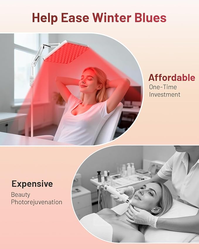 SUXIO Red Light Therapy for Face & Body, 165 Red LED Therapy Lamp, Red Light Therapy Panel with Remote, Deep 660nm - 820nm Near Infrared Light Therapy for Body