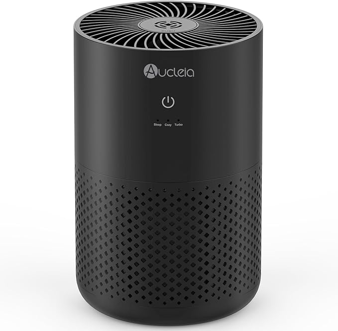 Air Purifiers for Bedroom Home with H13 True HEPA Filter, 20dB Quiet Air Cleaner for Pets Hair Dander Odor, Smoke Dust Pollen, Aromatherapy Function, Black