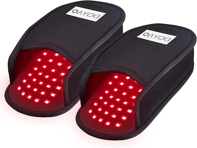 DGXINJUN Red Light Therapy for Foot Infrared Light Therapy Slipper Feet Toes Instep LED Wearable Body Device with Pulse Mode (2 Pads）