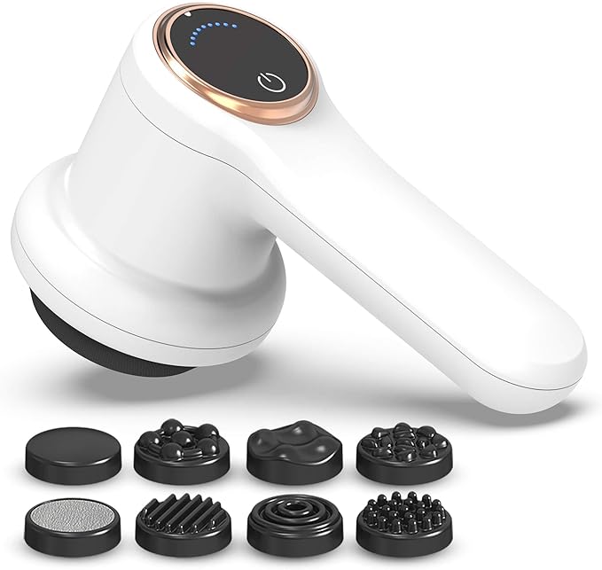 Electric Cellulite Massager – Body Sculpting Machine with 8 Massage Heads, Lymphatic Drainage & Skin Tightening for Belly Stomach Leg, Lipo Roller Massager After Surgery, Adjustable Speed.