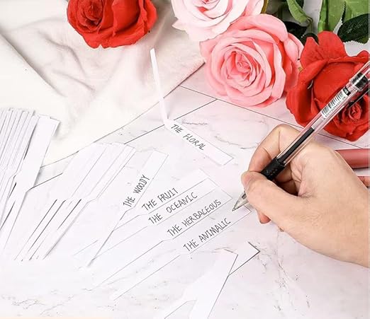 200 PCS Perfume Test Strips Disposable White Perfume Tester Strips Essential Oils Test Card Blotter Paper for Perfume Fragrances Scents Testing