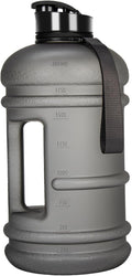 TOOFEEL Half Gallon Water Jug - 2 Liter BPA Free Reusable Bottle with Measurements - Ideal for Gym, 74 oz Matte Light Gray