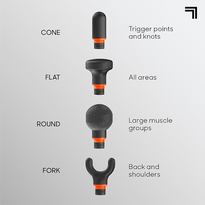 Sharper Image PowerBoost Circuit Massage Gun| Upgraded Deep Tissue Percussion Massager with 6 Speeds| 4 Attachments| Quiet Brushless Motor| Cordless Muscle Recovery Tool with Carry Case