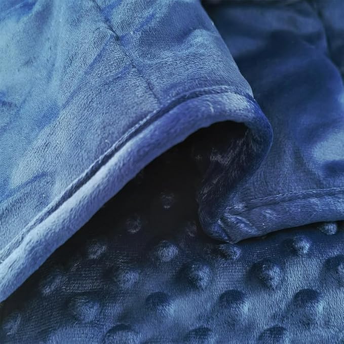 ALANSMA Reversible Weighted Blanket for All Season, Luxury Velvet, Warm and Cool, Adult Kids 7Lb Weighted Blanket, Enjoy Sleeping Anywhere(Blue,40"x60" 7Lb)