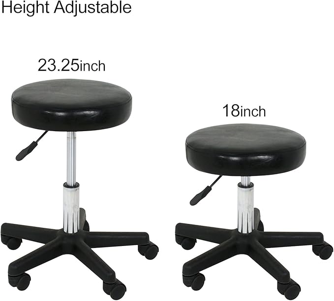 LEMY Hydraulic Salon Rolling Stool Tattoo Massage Facial Spa Adjustable Stool Chair