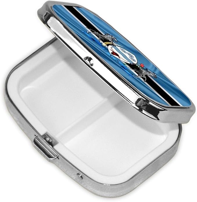 Coat of Arms of Botswana Pill Box Travel Case Small Mini Daily Medicine Organizer