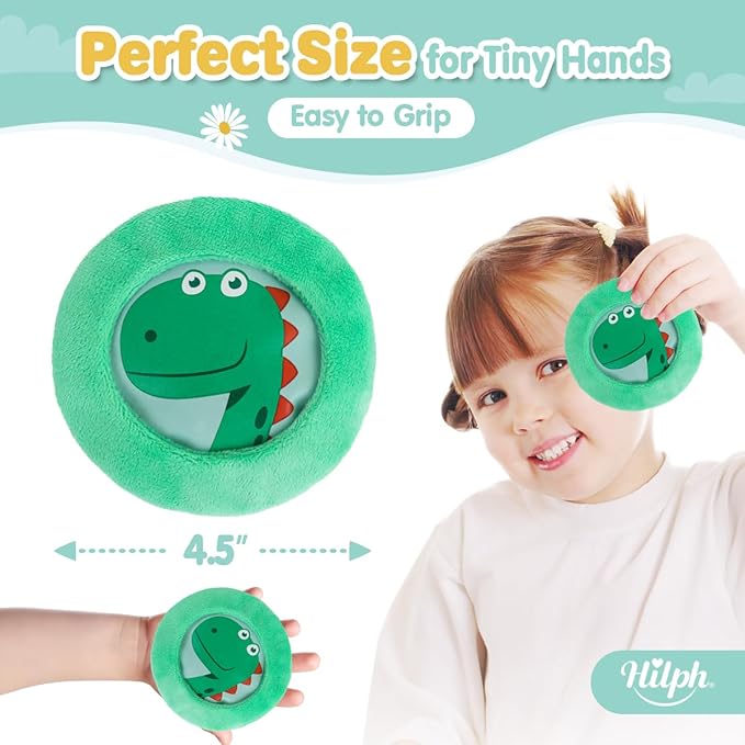 Hilph Kids Ice Packs for Boo Boos, Reusable Toddler Cold Packs with Soft Sleeves for Kids Injuries, Baby Ice Packs Hot Cold Therapy for Child Pain Relief, Bump, Bruise, First Aid (4 Pack, Dinosaur)