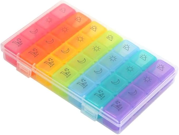 Weekly 7 Day Pill Organizer, Travel Pill Box, Pill case, Medicine Organizer, Pill Container, Pillbox 7 Day, Pill Dispenser, Medication Organizer, Pill Organizer Weekly