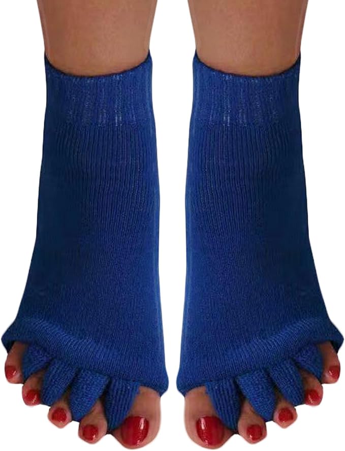 Women Toe Separator Socks Toeless Foot Alignment Socks for Yoga GYM Massage Pain Relief Improves Circulation Stretchy