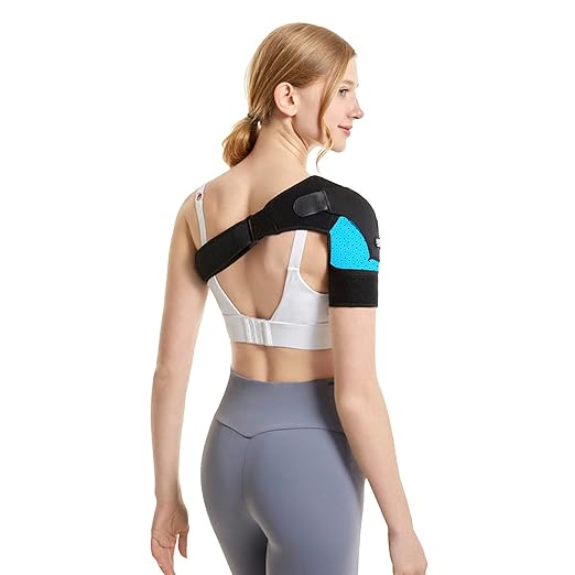 Shoulder Support Brace Rotator Cuff Pack Wrap Hot/Cold Ice Gel Pack Shoulder Heating Pad Shoulder Sling Ice Bag for Injuries Sprains Fractures Adjustable Compression Sleeve