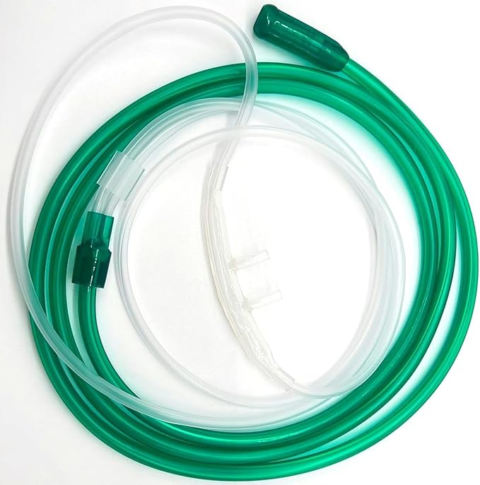 ResOne 14Ft High Flow Adult Oxygen Nasal Cannula 1-Pack - Soft Curved Prongs, Crush-Resistant Tubing - Oxygen Concentrator Supplies - Soft Curved Nose Piece, Standard Size, 15 LPM