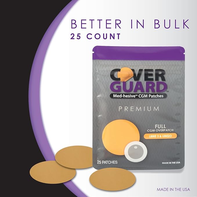 CGM Overpatch | Freestyle Libre 3 | Tan Full Coverage Design| 25-Count | Waterproof Adhesive | Anti-Fray | Easy Application & Removal | Made in USA | Sensor Protection