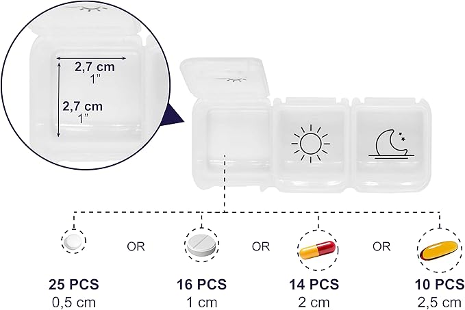 KMINA Monthly Pill Organizer 3 Times a Day, Vitamin Box Large, 31 Day Tablet, Elderly, Medication Organizer