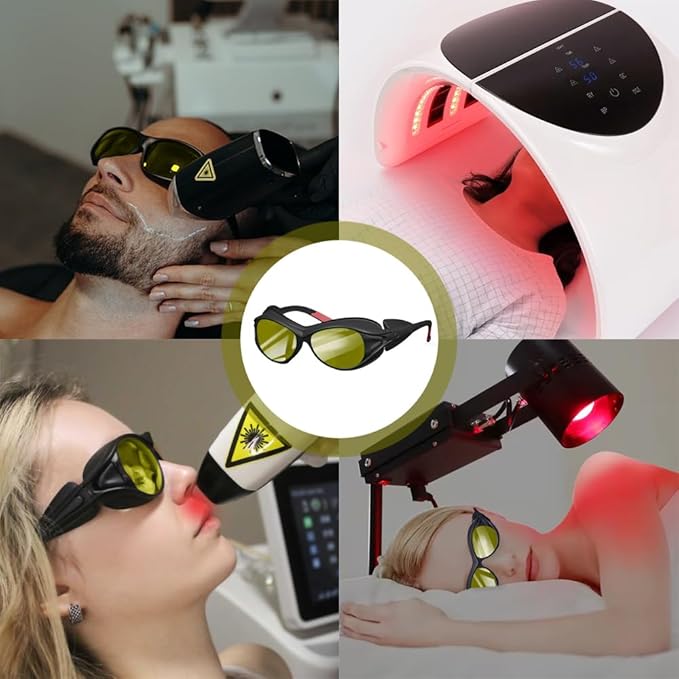 mozeeda Professional IPL Laser Safety Glasses Eye Protection,190-510nm OD4+ Laser Glasses Eye Protection, Laser Hair Removal Goggles for Treatment Cosmetology Operator