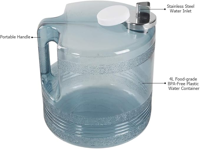 4L Countertop Water Distiller Machine Stainless Steel Home Pure Water Purifier Filter, 750W Distilled Water Maker with Glass Container, 1L/H