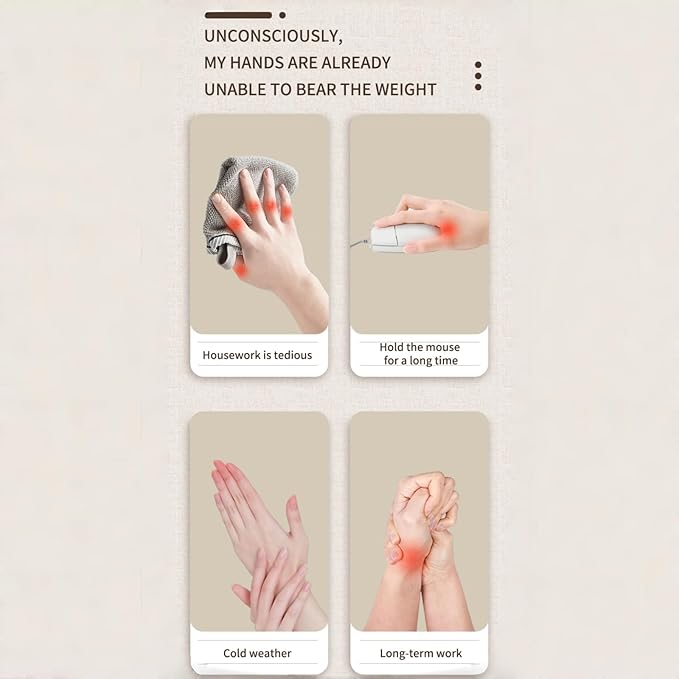 Hand Massager with Heat and Compression, Cordless Hand Massager, Finger Massager, 3 Massage 4 Temperatures 5 Compression Models, Ideal Gift for Women, Men