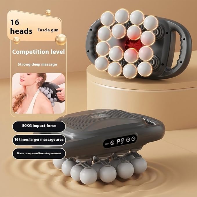 16-Head Massage Gun, Deep Tissue Back Massager, Electric Handheld Massager 2026 new Model for Back, Shoulders, Legs, Muscle Pain Relief, Ideal Gifts for Women, Men, Mom, and Dad