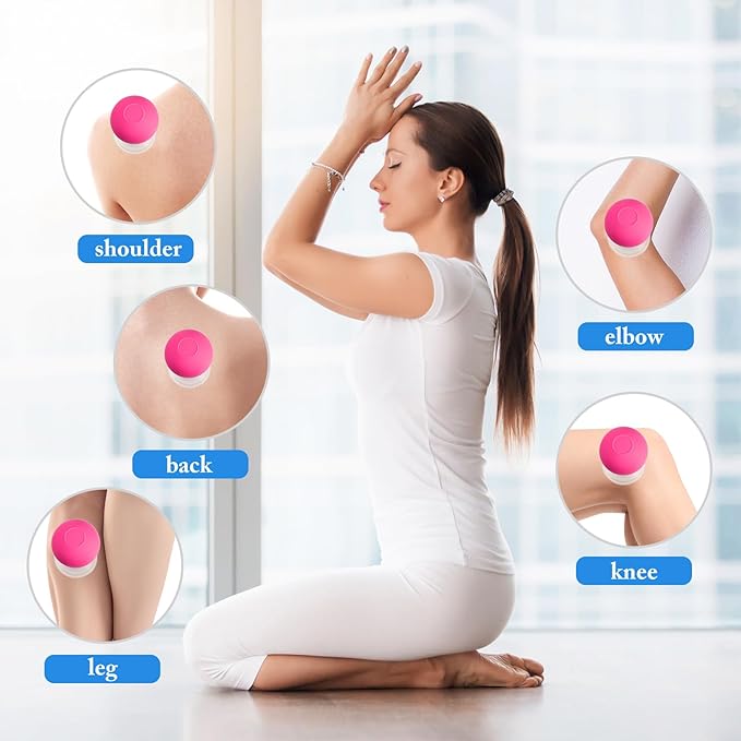 BBTO 4 Pieces Glass Cupping Set Glass Silicone Cupping Cups Massage Vacuum Suction Cupping Cups for Body Face Leg Arm Back Shoulder Muscle and Joint Pain (Rose)