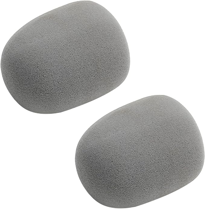 Fielect 2Pcs Microphone Cover Sponge Foam Mic Cover Handheld Microphone Windscreen Shield Protection Micro Foam Filter Gray for KTV Broadcasting