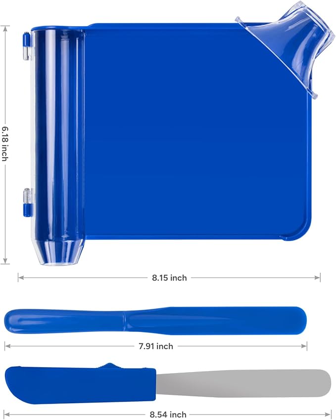 SimCoach Pill Counting Tray, Right Hand Pill Counter with Spatula, Larger Pharmacy Counting Tray with Added Guide Cap (Blue)
