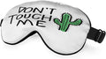 Don't Touch Me Silk Sleep Mask Cactus Green Plants Soft Eye Shade Cover for Men Women Boy Girl Airplane Travel with Adjustable Buckle