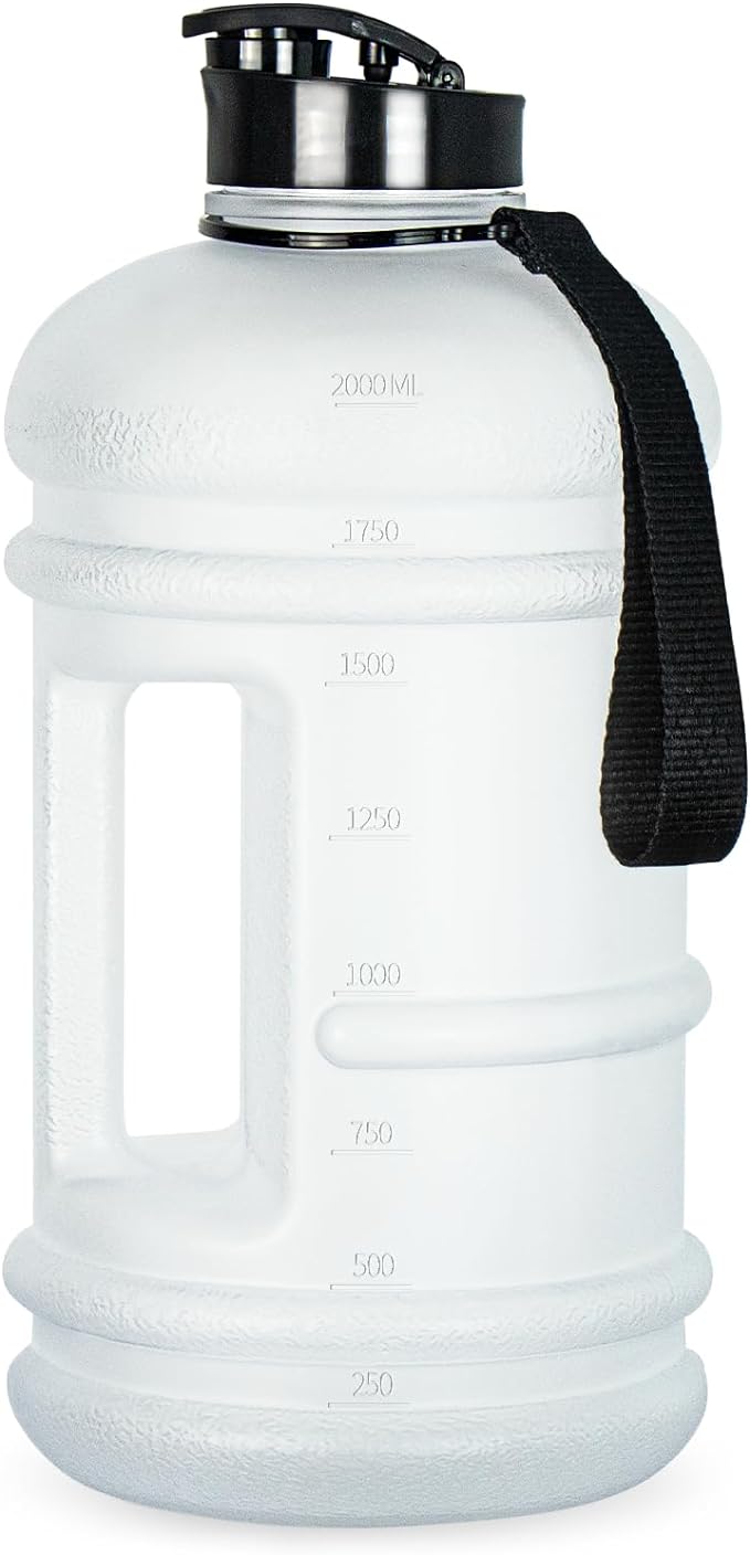 TOOFEEL 2 Liter Water Bottles - Big Water Jugs - 2.2L 74oz LeakProof - Clear Matte