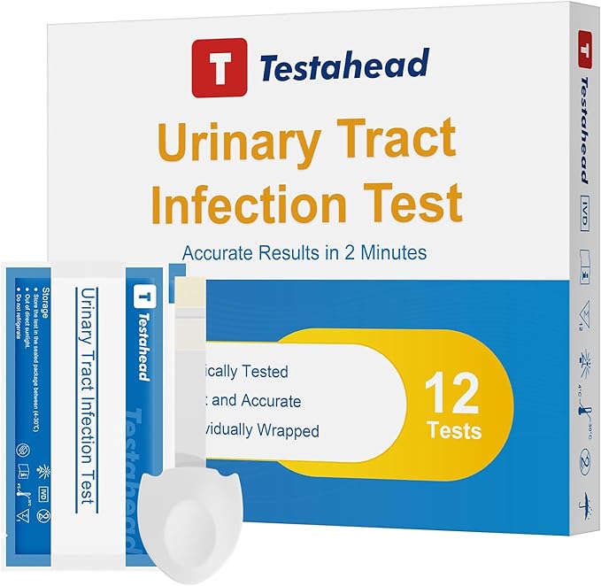 UTI Test Strips for Home Use Detects White Blood Cells and nitrites in Urine 2-Minute Rapid Results Suitable for Women, Men, and Children Urinary Tract Infection Test Strips (12uti)