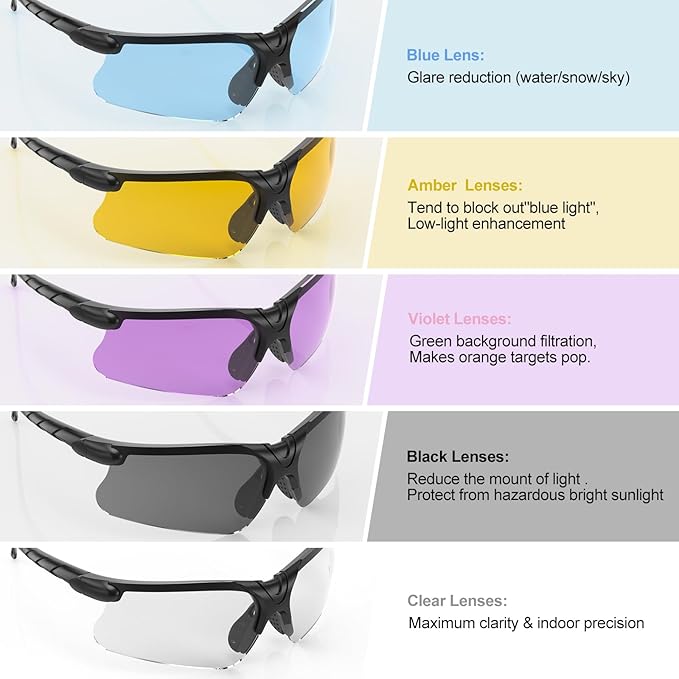 xaegistac Shooting Glasses with Case Anti Fog Hunting Safety Glasses for Adults