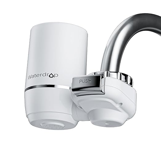 Waterdrop Sink Filter Water Faucet for Skin Care, Bathroom Faucet Filter, 320 Gallons, NSF Certified Water Purifier, 0.01μm Ultra-Filtration System, Reduces Chlorine Lead-Free Material, 1 Filter White