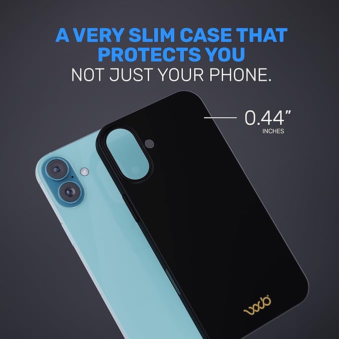 WAVEBLOCK EMF Protection Silicone iPhone Case, Radiation Blocker Cell Phone Case, 5G Shield Reduction, Lightweight, USA Patented and Tested in FCC Lab, iPhone 16 Plus Black