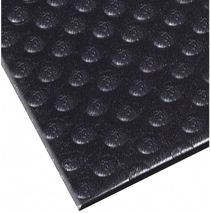Notrax 417 Bubble Sof-Tred™ with Dyna-Shield® 3' x 12' x 1/2" Anti Fatigue Mat, Slip Resistant Bubble Textured Surface, Ideal for Industrial and Commercial Workplaces, Black, 417S0312BL