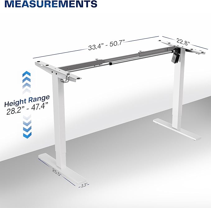 VIVO Electric Stand Up Desk Frame Workstation, Frame Only with 220 lbs Capacity, Brushless Motor Standing Height Adjustable Legs with Memory Controller, White, DESK-V100EWY