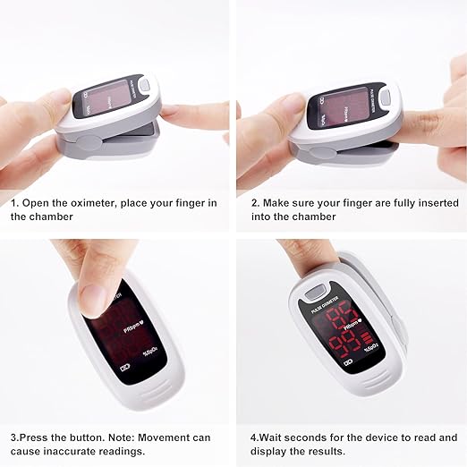CONTEC CMS50M Fingertip Pulse Oximeter SpO2 and PR Value Blood Oxygen Monitor Neck/Wrist Cord LED Display Gray White color (Gray)