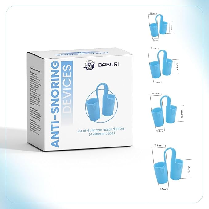 Nasal Dilators for Sleeping – Nose Opener & Nose Breather (4 Sizes S/M/L/XL) Internal Anti Snoring Nose Vents – Soft Silicone Nasal Expander for Better Airflow & Night Breathing