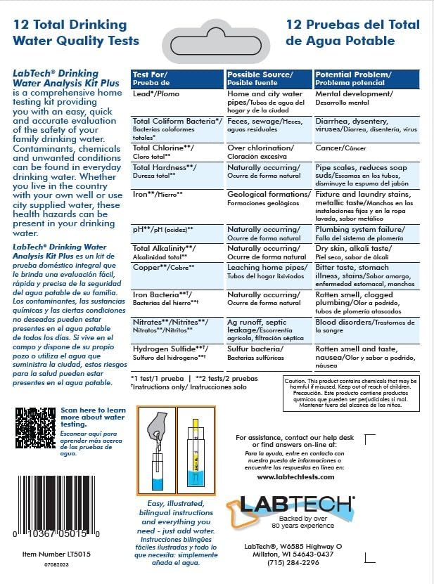 LabTech LT5015 H2O OK Plus Complete Water Analysis Kit
