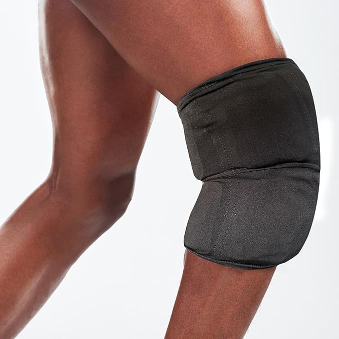 HurtSkurt® Premium Ice Therapy Sleeve – Flat Black Medium – Stretch-Fit Wearable Cold Compression Wrap for Knee, Leg, Elbow & Ankle Recovery