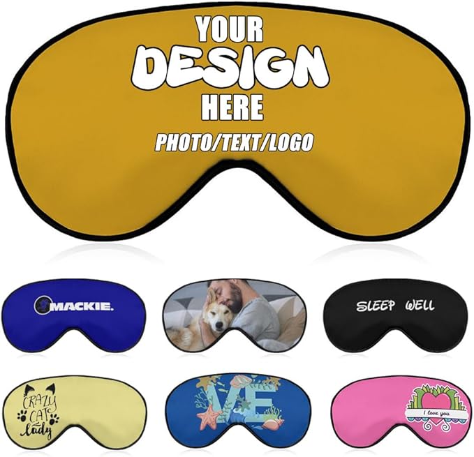 Custom Eye Masks for Sleeping Men Women Kids, Customized Blackout Eye Covers, Personalized Night Blindfolds for Adult Children,#Goldenrod