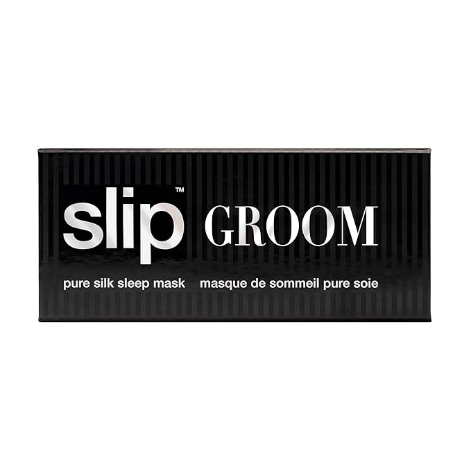 slip Sleep Mask - 100% Pure 22 Momme Mulberry Silk Eye Mask - Comfortable Sleeping Mask with Elastic Band + Pure Silk Filler and Internal Liner, Bridal Collection: Groom
