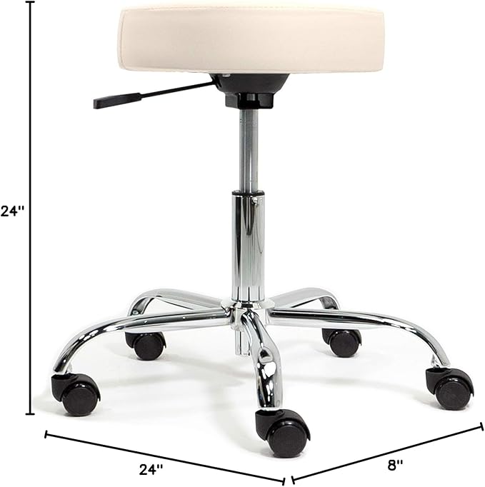 EARTHLITE Pneumatic Massage Salon Drafting Stool - No Leaking (vs. Hydraulic), Adjustable, Rolling, CFC-Free / Medical Spa Facial Chair