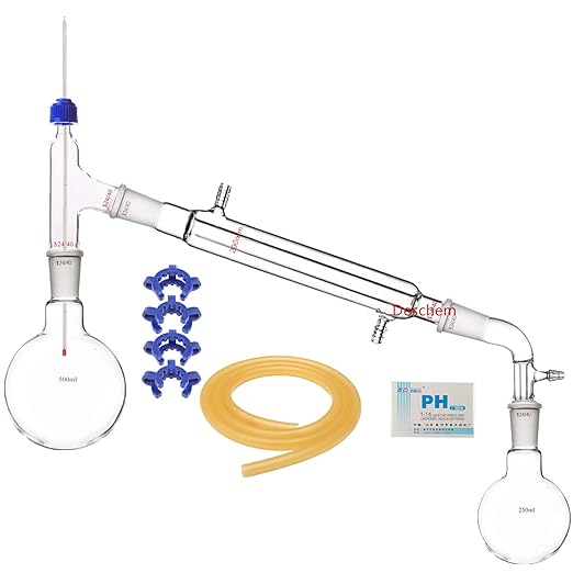 500ml,24/40,Glass Distillation Apparatus,New Lab Glassware Kit for Essential Oils and Aqueous Extract