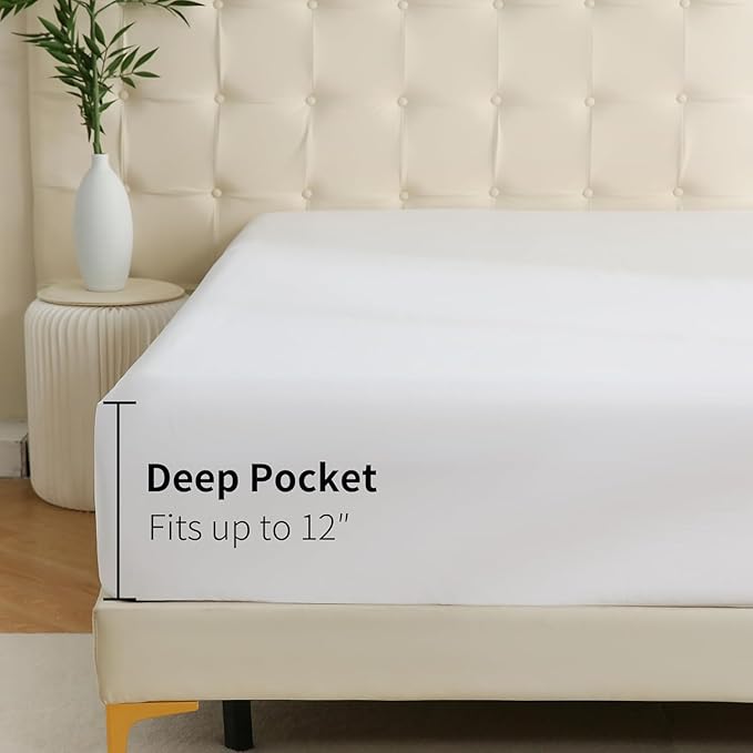 4 Pack Fitted Hospital Bed Sheets with Elastic All Around for a- Double Brushed Ultra Soft Breathable 100% Microfiber Sheets, 36" x 84" x 12"