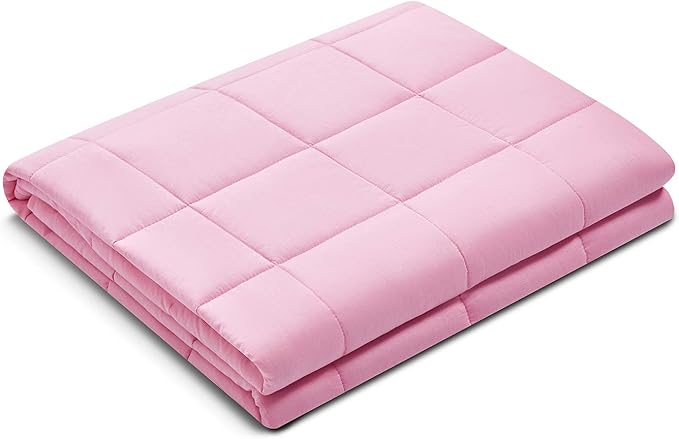 RelaxBlanket Weighted Blanket | 60''x80'',10lbs | for Individual Between 90-150 lbs | Premium Cotton Material with Glass Beads | Pink
