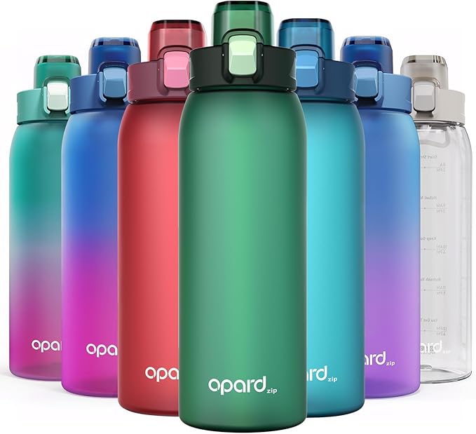 Opard 30oz/32oz Sports Water Bottle with Leak Proof Flip Top Lid BPA Free Tritan Reusable Plastic for Gym and Outdoor, Travel Water Bottle